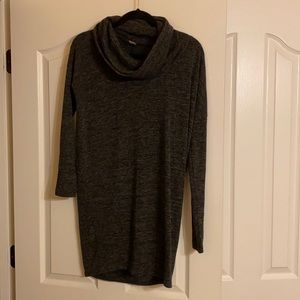 Charcoal grey cowl neck sweater dress